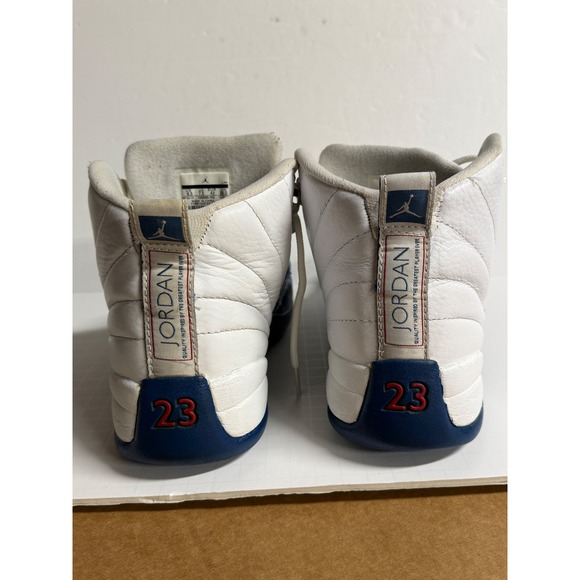 Air Jordan 12 XII Retro‎ White Midnight Navy Blue Size 8.5 Sneakers